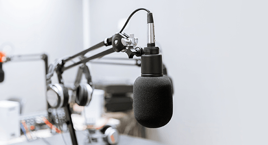 microphone at recording studio