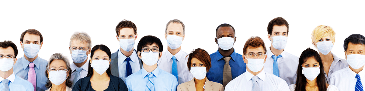 business People Wearing Medical Mask