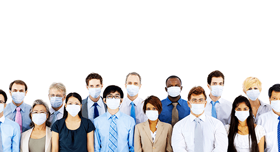Business People Wearing Medical Mask